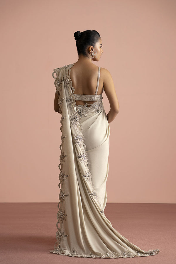 White Shimmer Saree