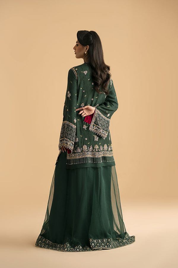 Forest green shirt with sharara