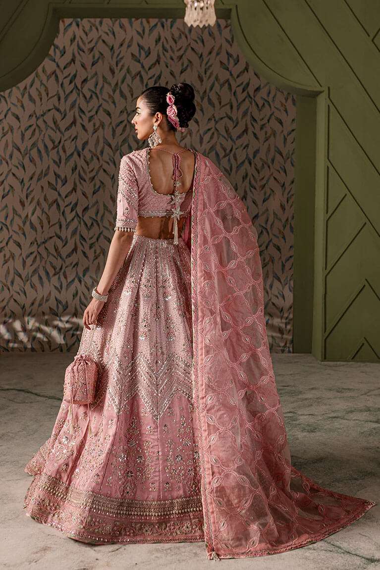 Color block pink lehnga choli