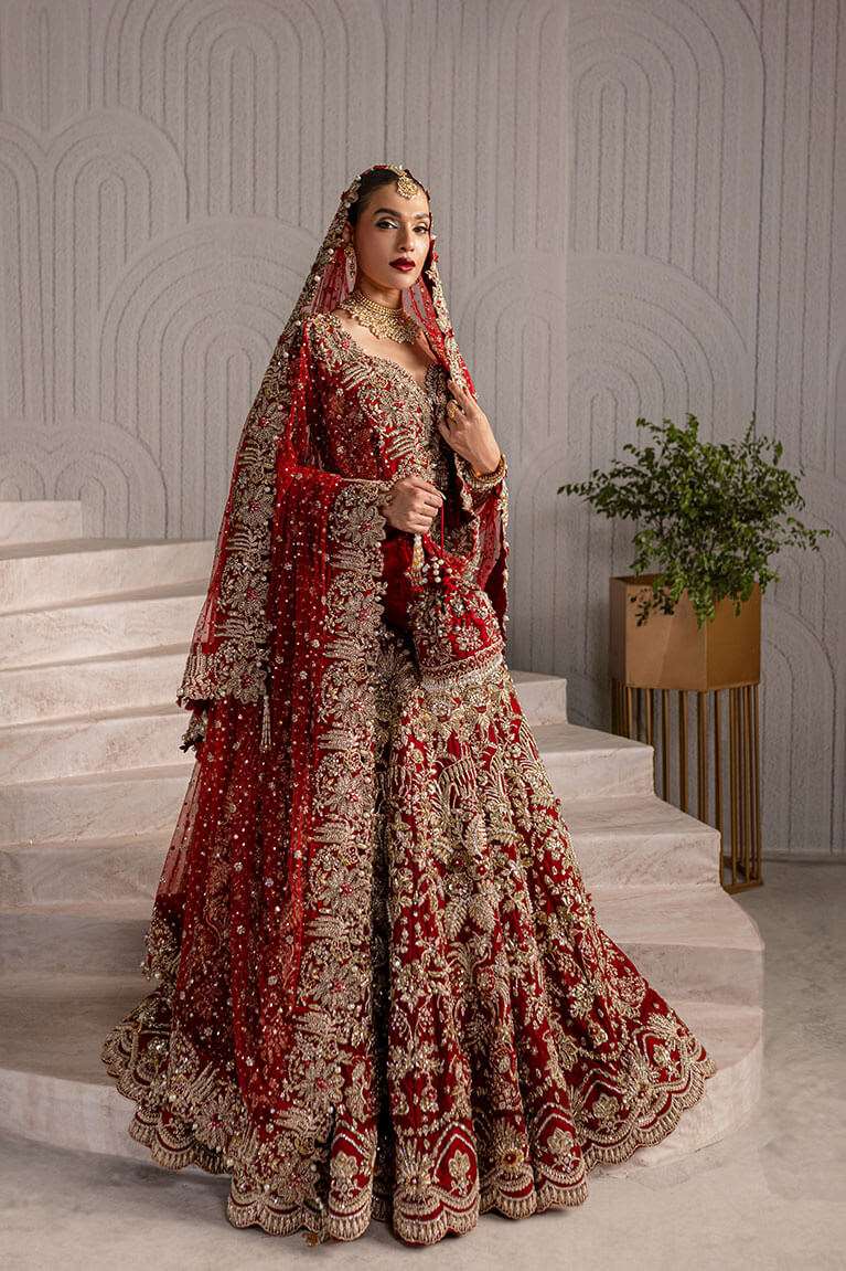 Crimson red lehnga choli