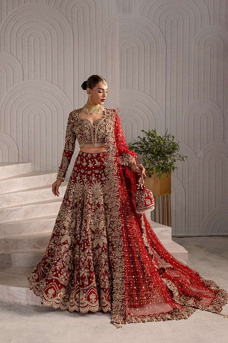 Crimson red lehnga choli