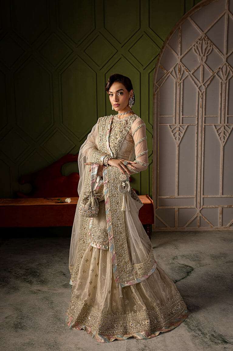 Ivory shirt with gharara