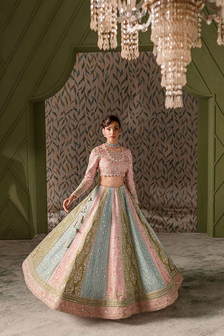 Multicolored lehnga choli