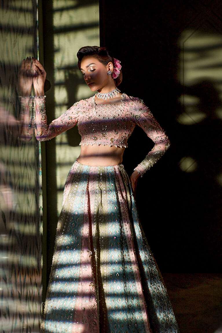 Multicolored lehnga choli