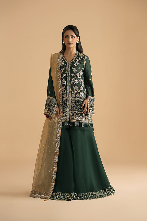 Forest green shirt with sharara