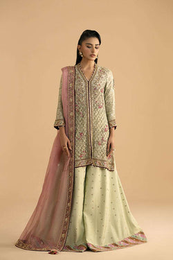 Sage green shirt with sharara