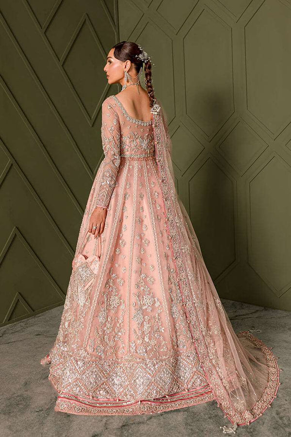 Powder pink kalidaar with lehnga