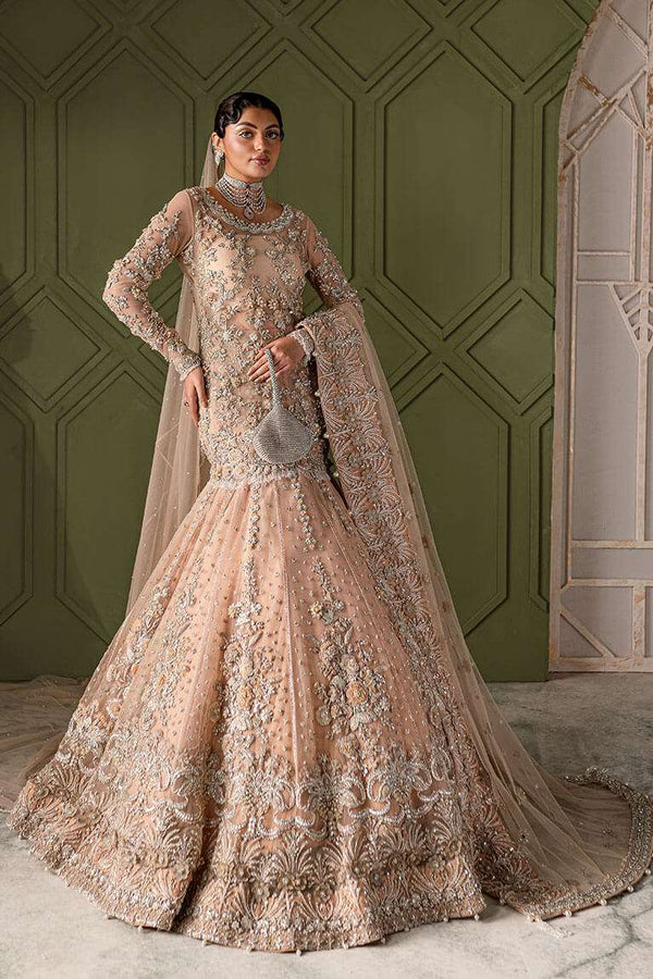 Peach Short Shirt With Fish Style Lehnga